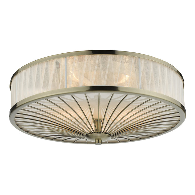 Oslo 3 Light Flush Antique Brass