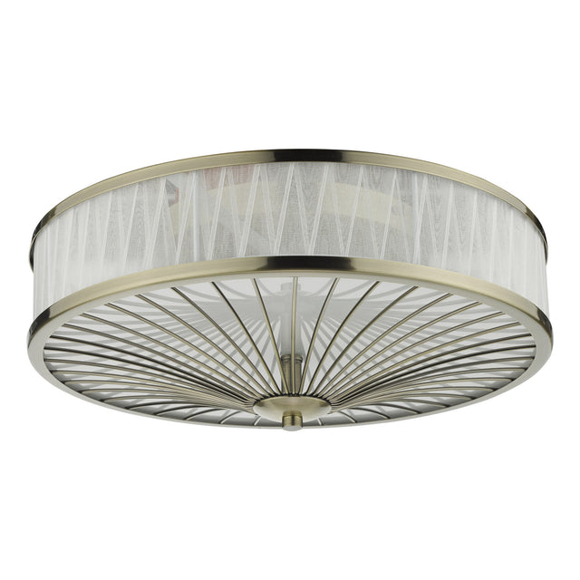 Oslo 3 Light Flush Antique Brass