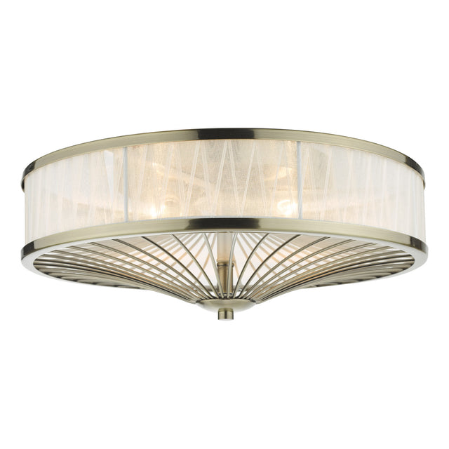 Oslo 3 Light Flush Antique Brass