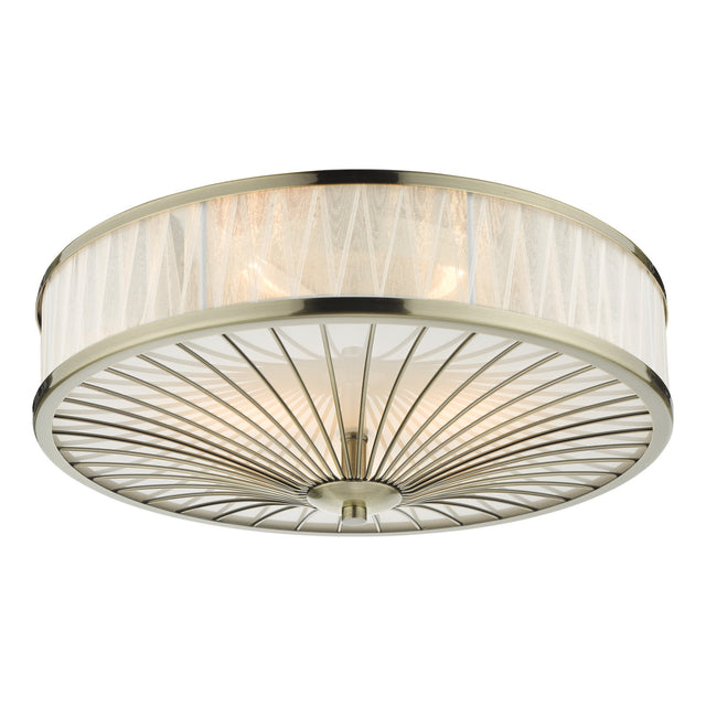 Oslo 3 Light Flush Antique Brass