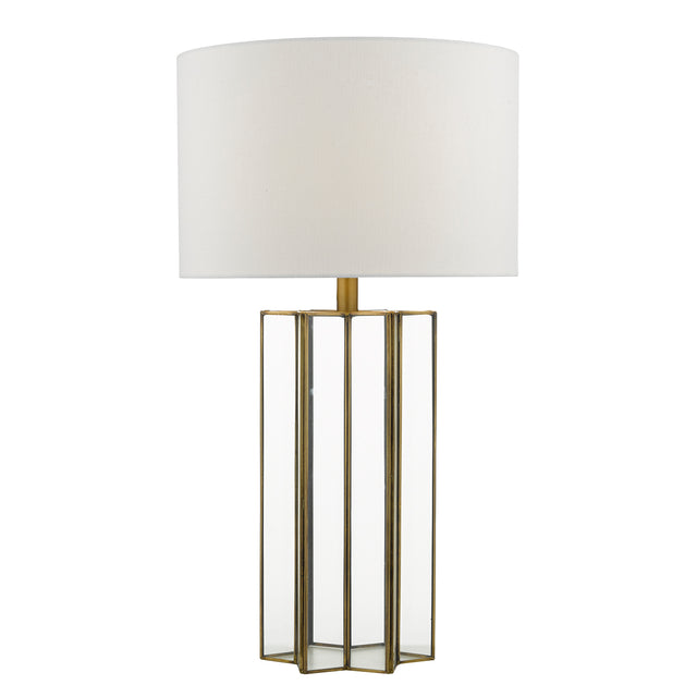 Osuna Table Lamp Natural Brass Glass With Shade