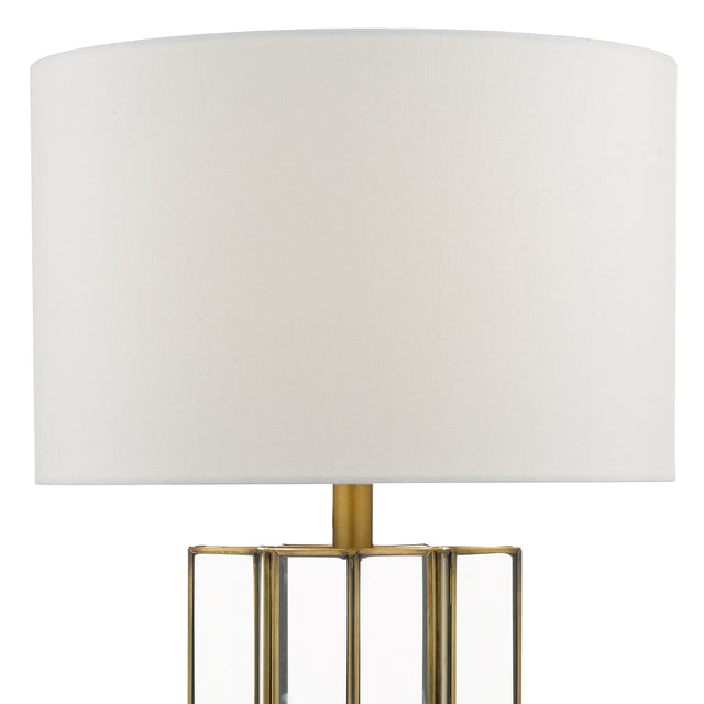 Osuna Table Lamp Natural Brass Glass With Shade