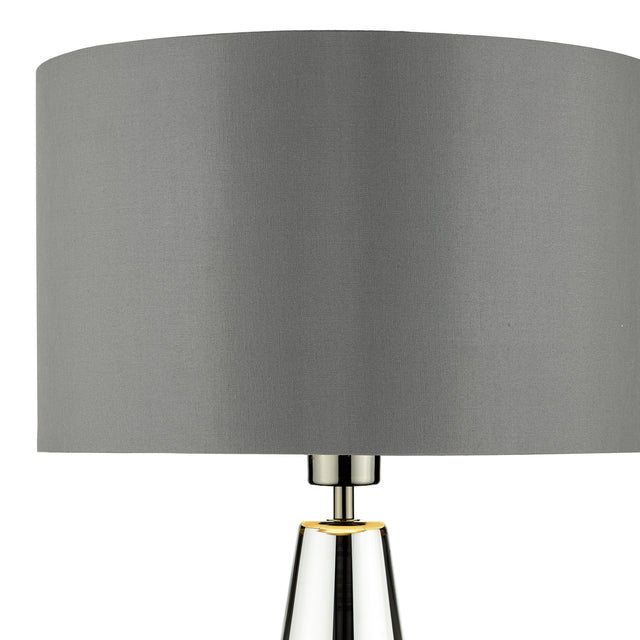 Pablo Table Lamp Black Chrome Smoked Glass With Shade