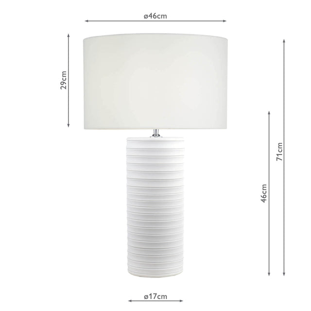 Pascha Table Lamp White Ceramic With Shade