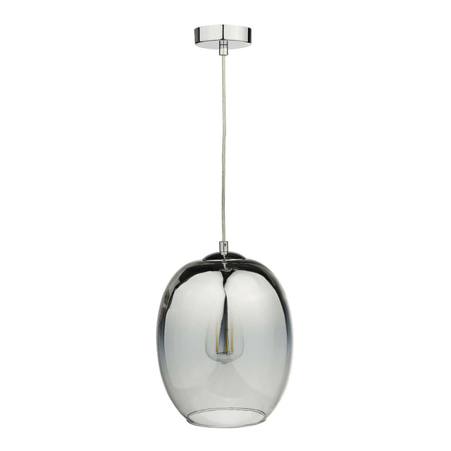 Patrice 1 Light Pendant Silver Glass