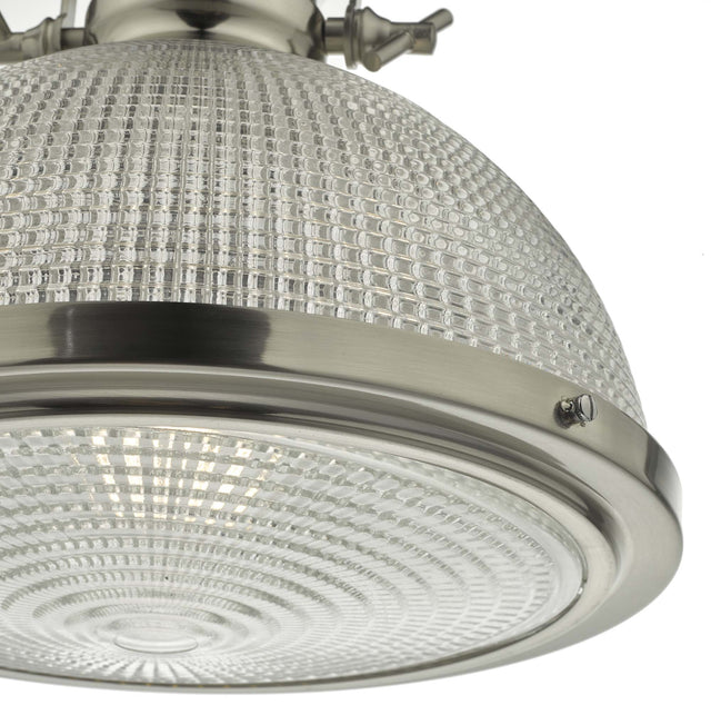 Peyton 1 Light Pendant Satin Nickel And Textured Glass