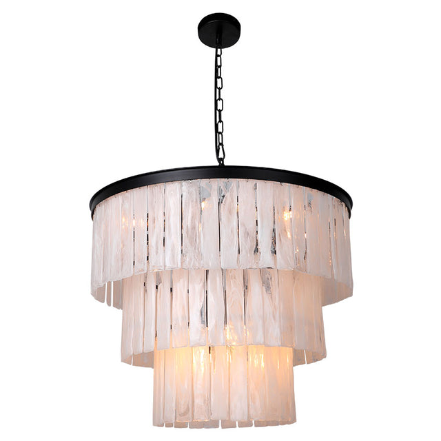 MAISON 3 TIER TEXTURED GLASS PENDANT