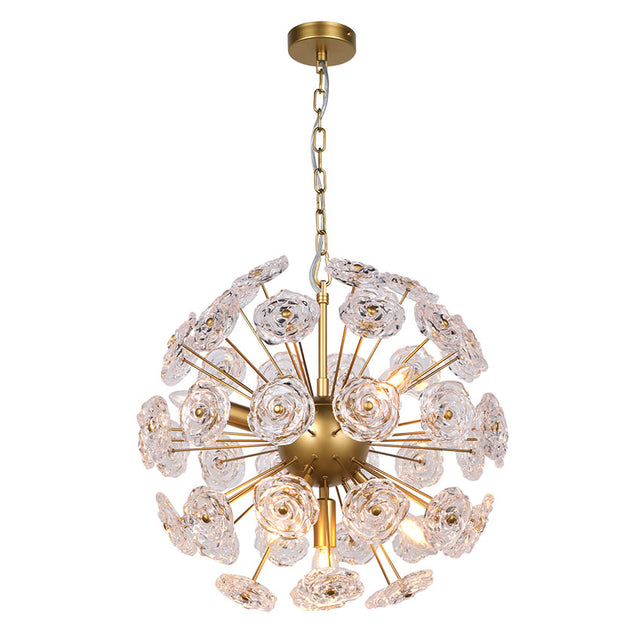 SPERICAL CHANDELIER with FACETED CRYSTAL GLASS