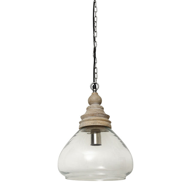 SAXEN WOOD & GLASS PENDANT