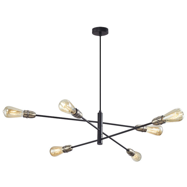 BLACK with ANTIQUE BRASS FINISH VENUS PENDANT FITTING