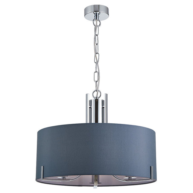 PEILLON 3L CHROME PENDANT C/W GREY OR WHITE SHADE