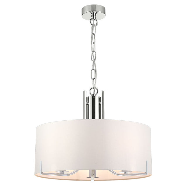 PEILLON 3L CHROME PENDANT C/W WHITE SHADE