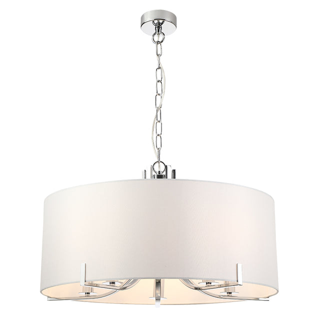 5L CHROME PENDANT C/W GREY OR WHITE SHADE