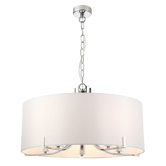 5L CHROME PENDANT C/W WHITE SHADE