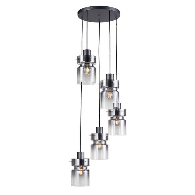 MATT GREY FINISH with SMOKE GLASS CAMDEN PENDANT FITTING