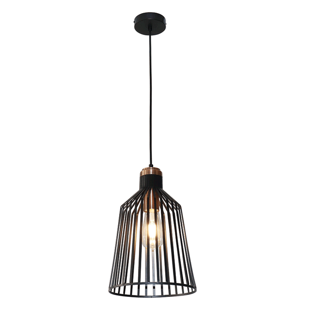 BLACK COPPER RUSTIC CAGE PENDANT