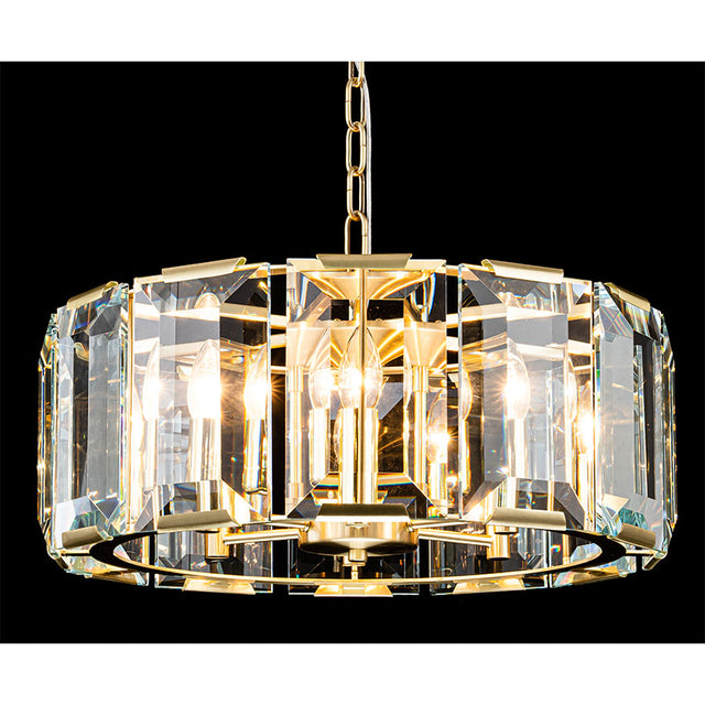 6L PRESOCIA SATIN BRASS CRYSTAL PENDANT