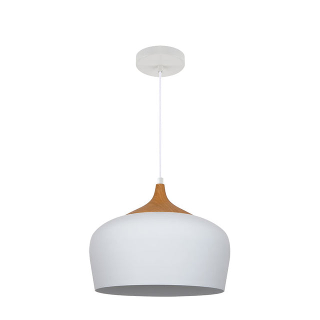 WHITE with WOOD EFFECT MATERA PENDANT