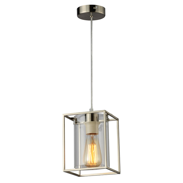 SATIN NICKEL TOWER SQUARE PENDANT