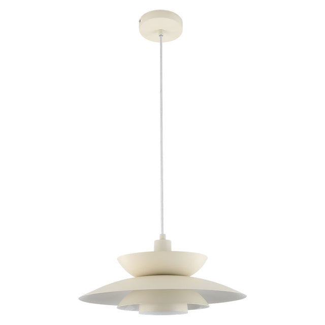 LARGE BEIGE RETRO STYLE METAL PENDANT