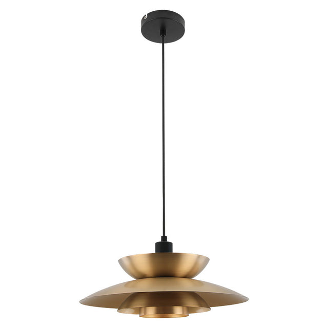 LARGE SATIN BRASS RETRO STYLE METAL PENDANT