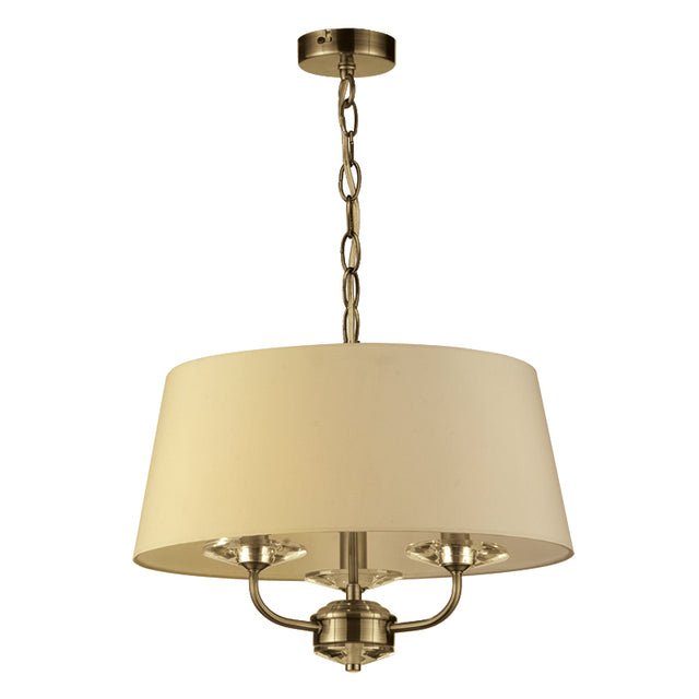 ANTIQUE BRASS with CREAM SHADE STYLO PENDANT