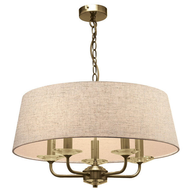 ANTIQUE BRASS with CREAM SHADE STYLO PENDANT