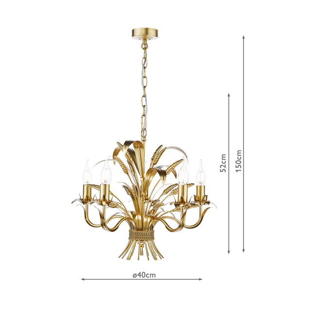 Phaedra 5 Light Pendant Gold