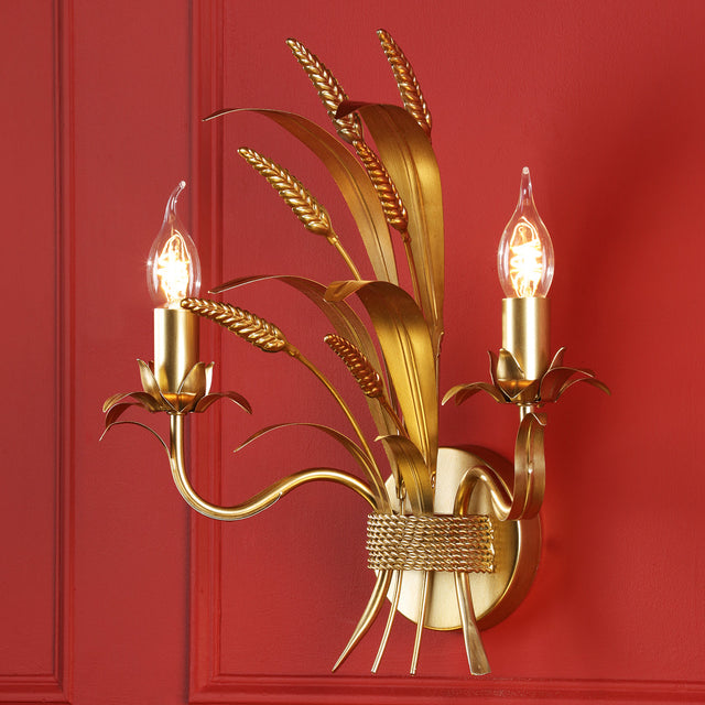 Phaedra 2 Light Wall Light Gold