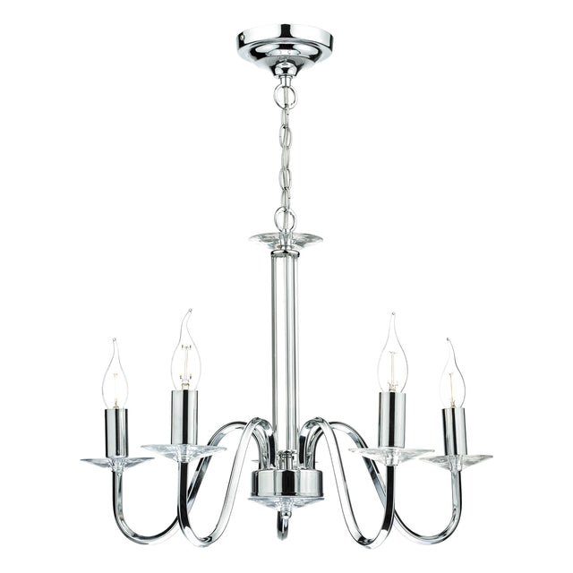 Pique 5 Light Polished Chrome Clear Crystal Detail