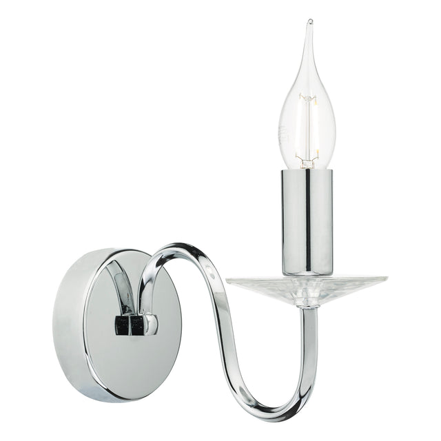 Pique Wall Light Polished Chrome Crystal