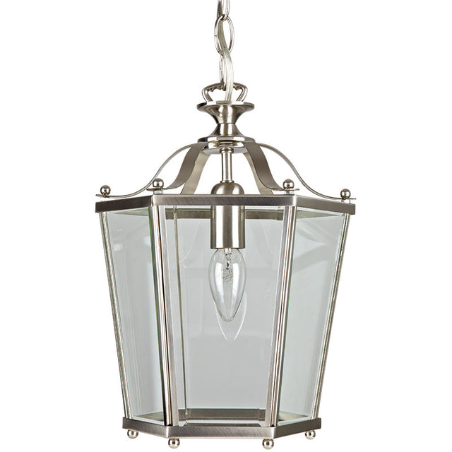 SATIN NICKEL PANEL LANTERN