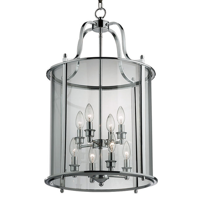 POLISHED CHROME ROUND GLASS LANTERN