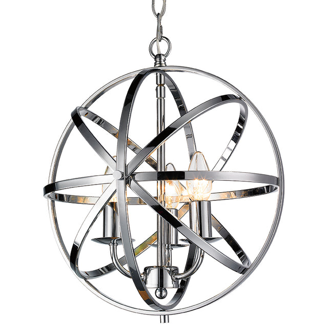 POLISHED CHROME BESCA ROUND PENDANT