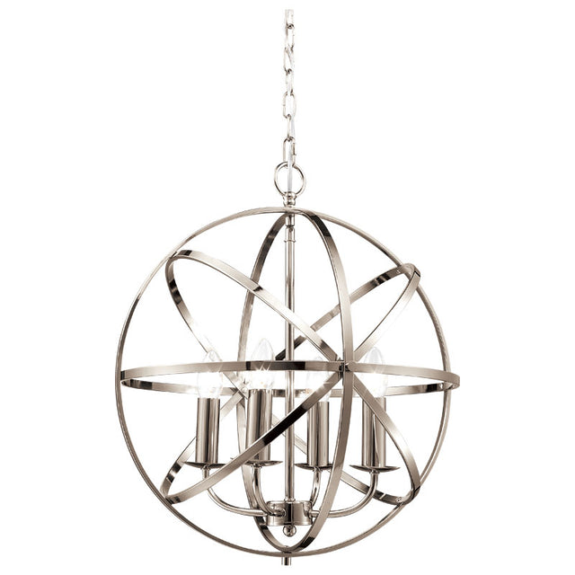 SATIN NICKEL BESCA ROUND PENDANT