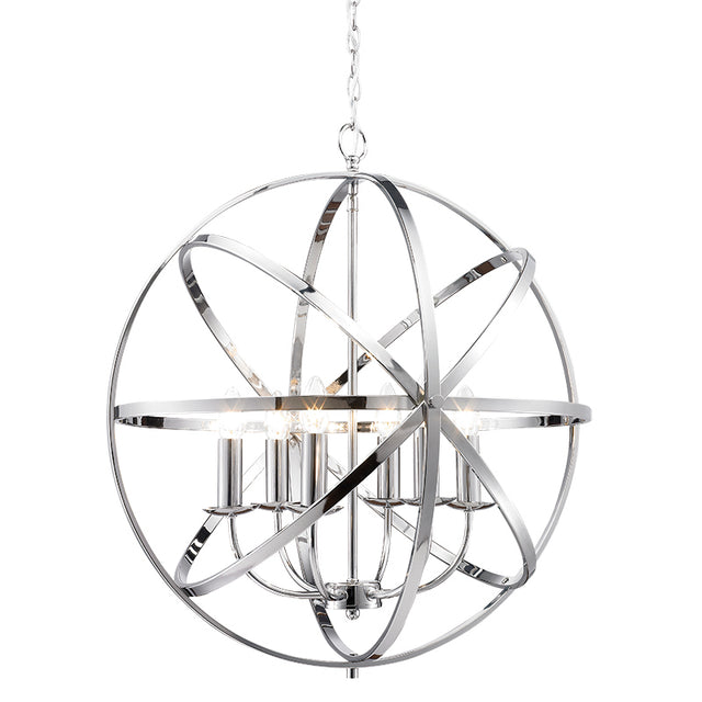 POLISHED CHROME BESCA ROUND PENDANT