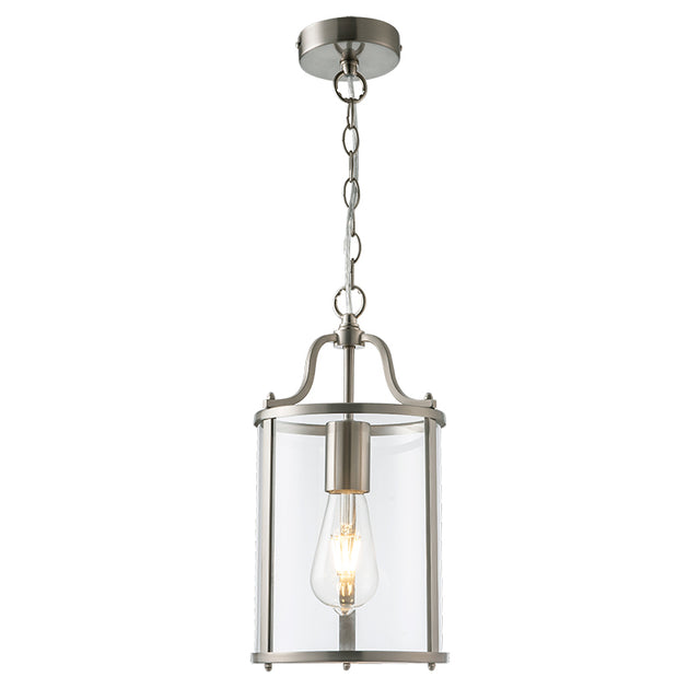 SATIN NICKEL HADLEY ROUND LANTERN