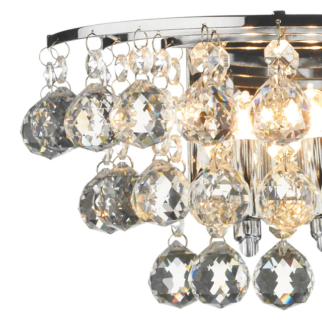 Pluto 2 Light Wall Light Polished Chrome Crystal