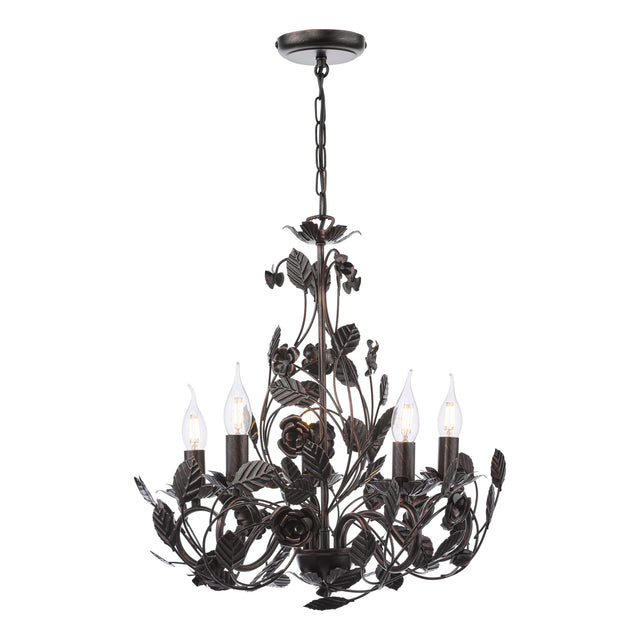 Priscilla 5 Light Pendant Matt Black/Bronze Fitting Only