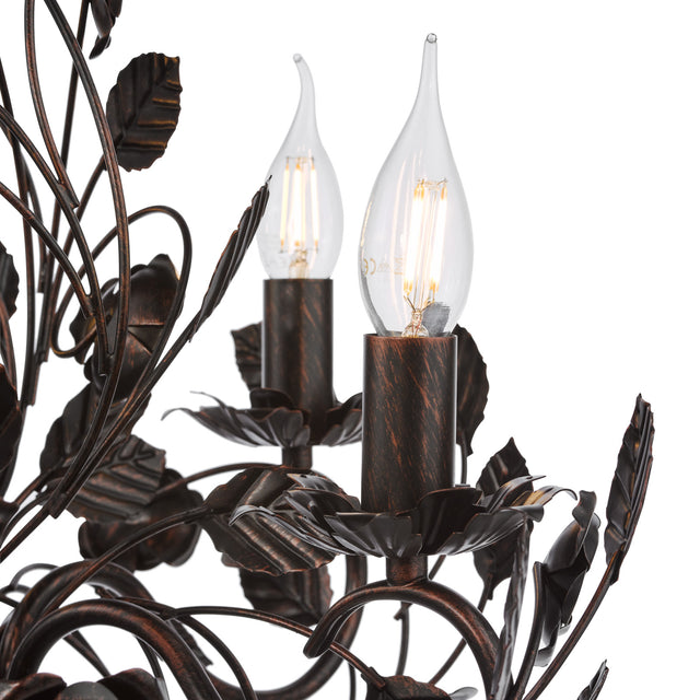 Priscilla 5 Light Pendant Matt Black/Bronze Fitting Only