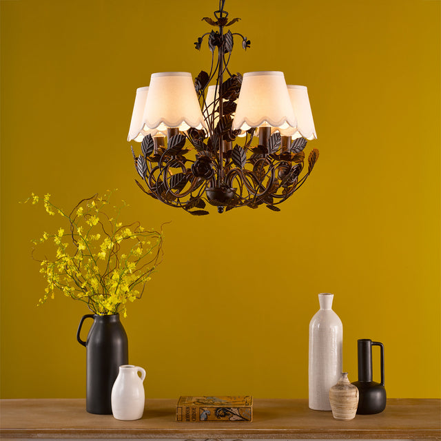 Priscilla 5 Light Pendant Matt Black/Bronze Fitting Only