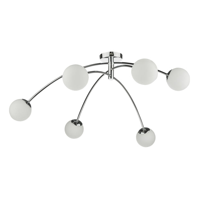 Puglia 6lt Semi Flush Polished Chrome Opal Glass