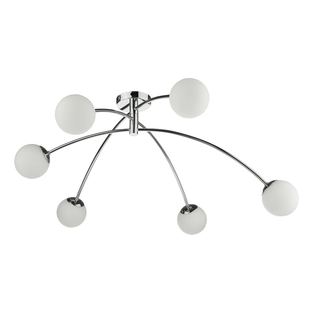 Puglia 6lt Semi Flush Polished Chrome Opal Glass