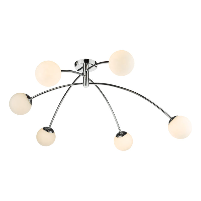 Puglia 6lt Semi Flush Polished Chrome Opal Glass