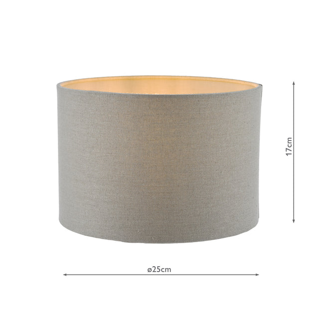 Pyramid Grey Linen Drum Shade 25cm