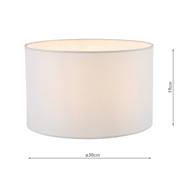 Pyramid White Linen Drum Shade 30cm