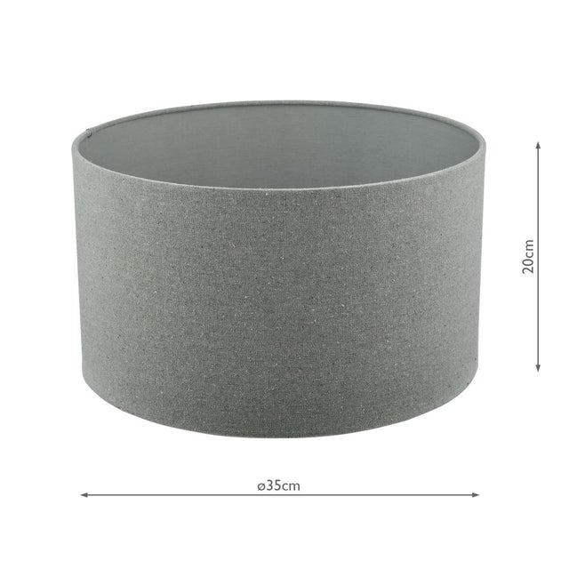 Pyramid Grey Linen Drum Shade 35cm