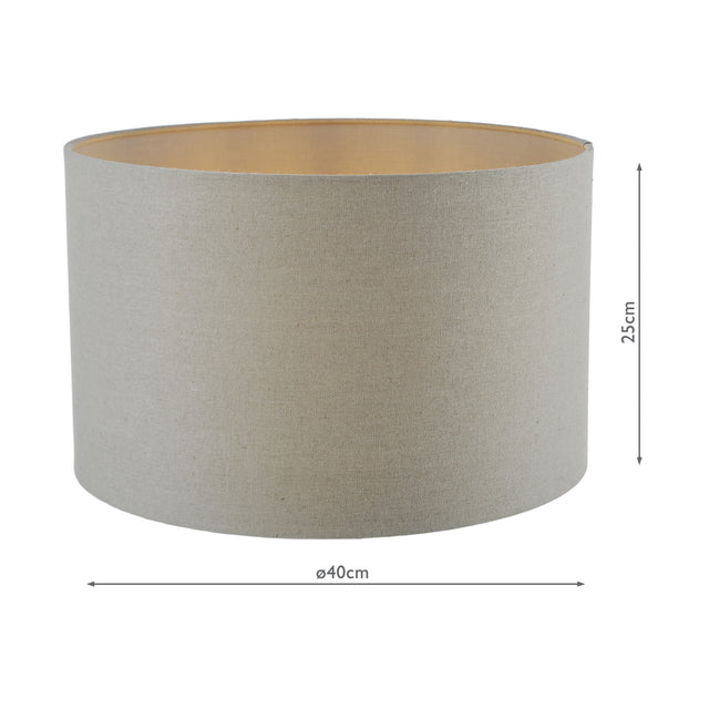 Pyramid Grey Linen Drum Shade 40cm