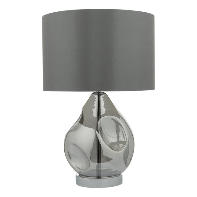 Quinn Table Lamp Smoked Glass With Shade