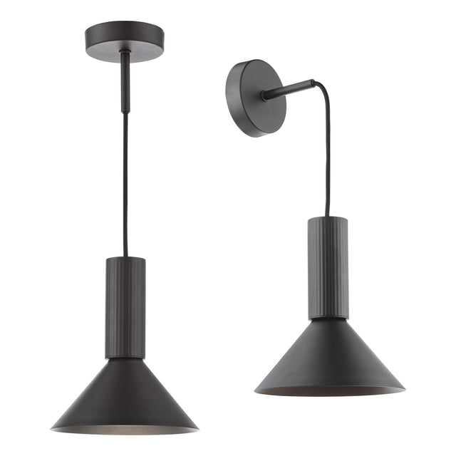 Ragnar Pendant/Wall Light Satin Black